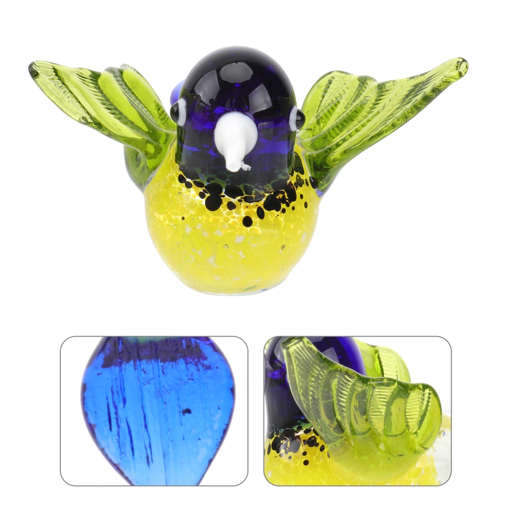 2 Pcs Glass Bird Decoration Flying Hummingbird Adornment Small Bird Ornament