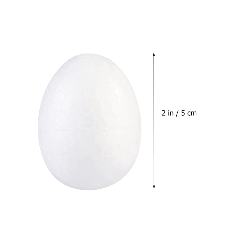 50pcs Painting Egg DIY Easter Decor Solid Egg for Kid Festival Craft (White, 5cm)