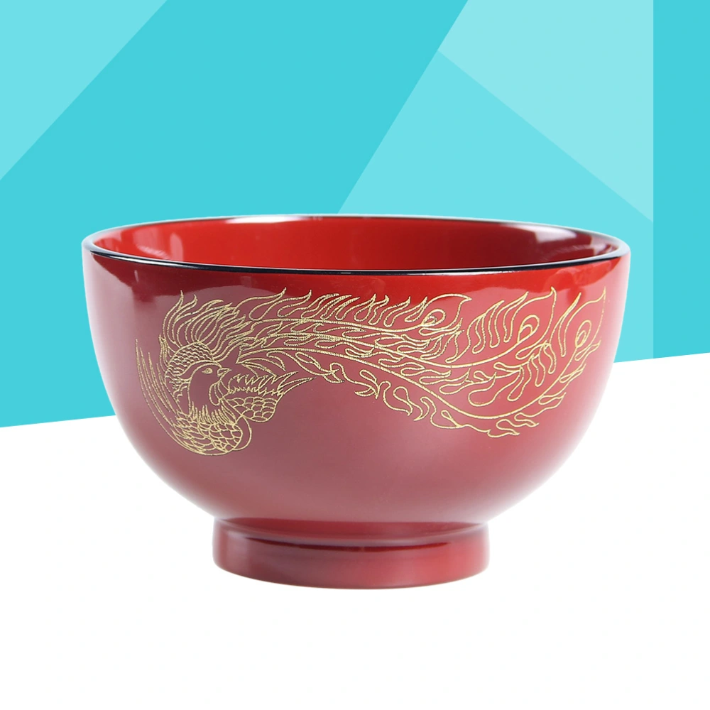 Wooden Bowl Broken-resistant Rice Bowl Salad Cup Round Soup Bowl Wedding Gift for Kitchen Home Restaurant (Random Color)