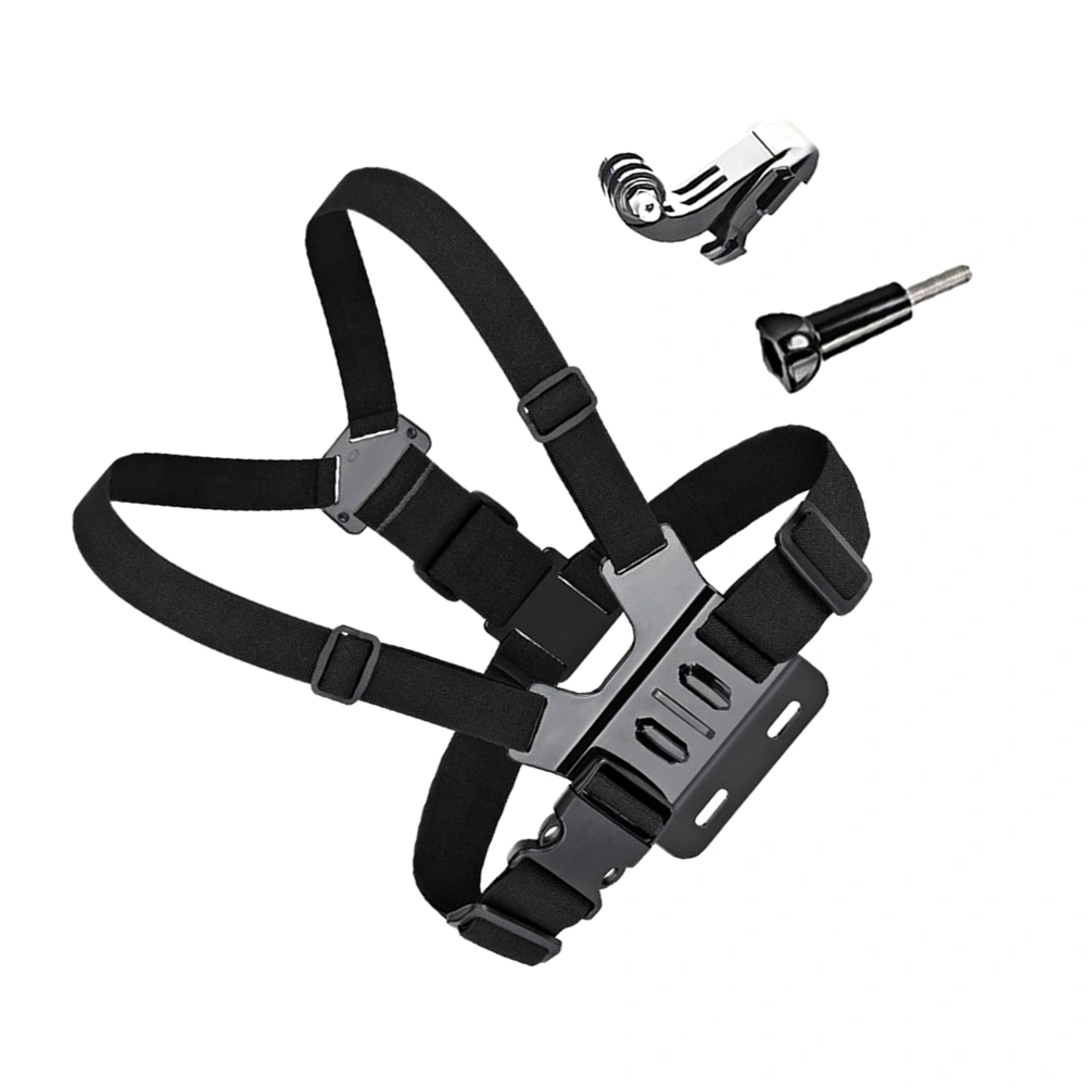 1 Set Sports Motion Camera Accessories Chest Strap Body Tripod Harness Belt Compatible for Gopro Hero 4 3+ 3 2 1 (Black)