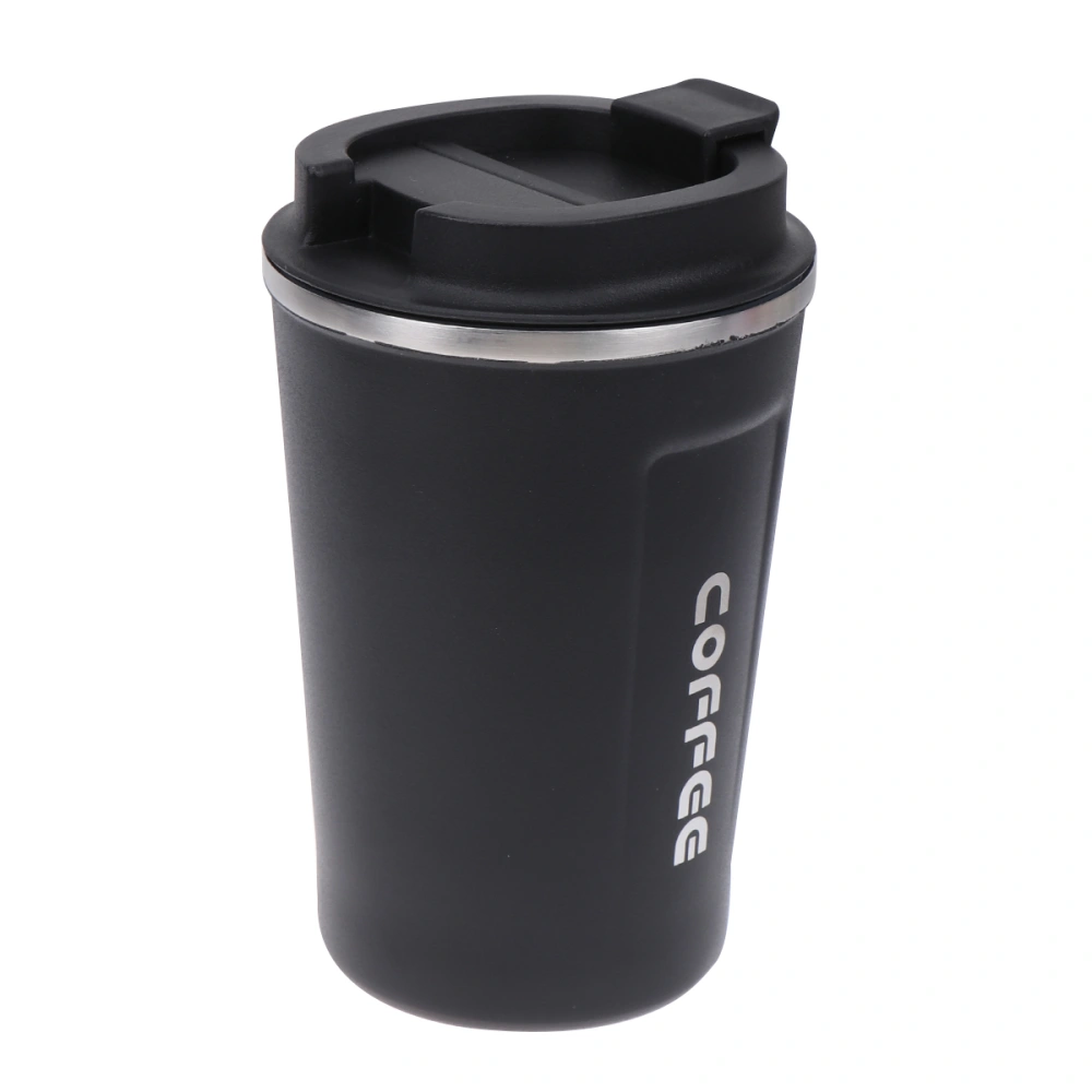 1PC 380ML Stainless Steel Water Cup Practical Cup Coffee Cup Insulation Cup for Automobile Car Home (Black)