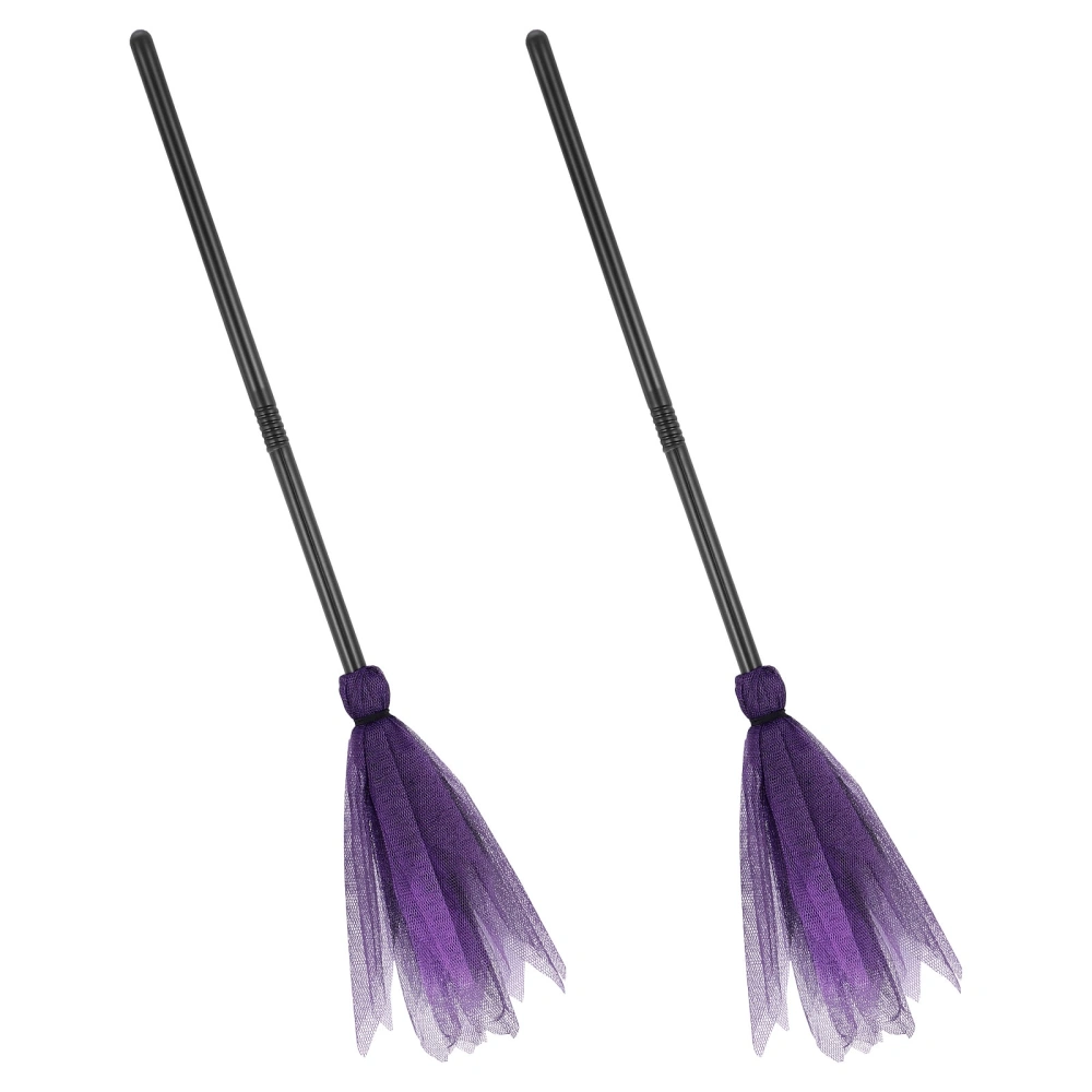 2pcs Halloween Witch Broomstick Halloween Decorations Kids Stage Performance Props (Random Color)