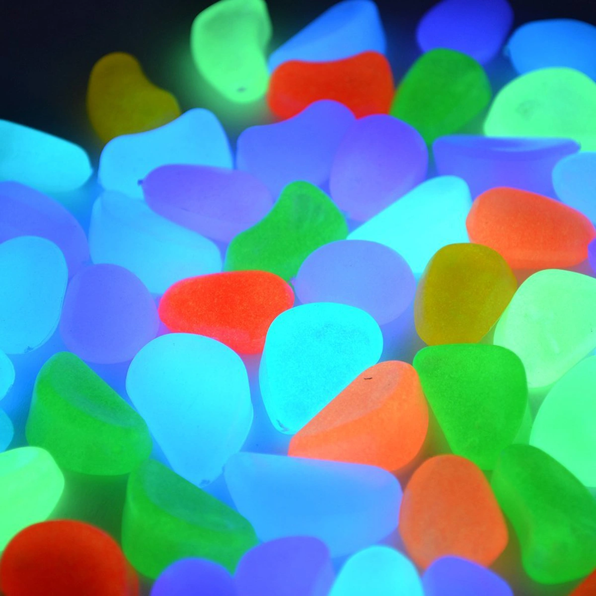 100pcs Luminous Cobblestones Pebbles Stones Glow in the Dark for Aquarium Fish Tank Gravel Decorations For Garden Yard