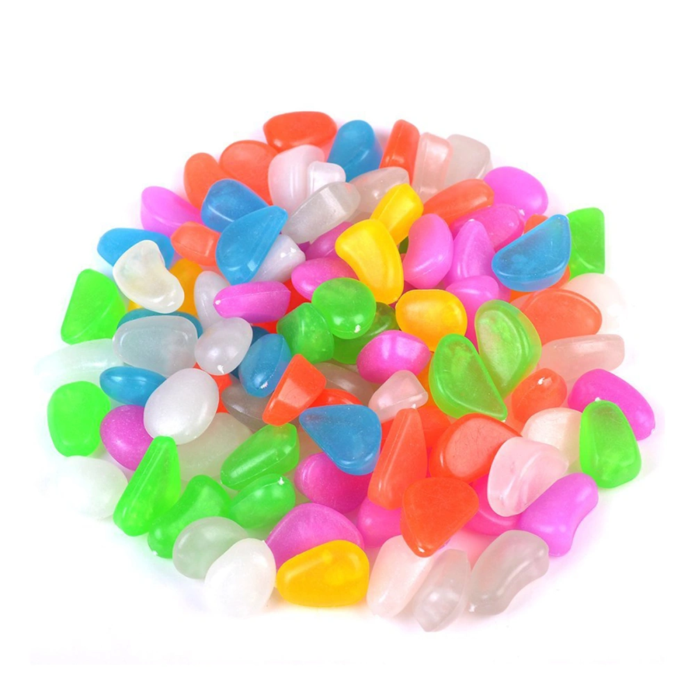 100pcs Luminous Cobblestones Pebbles Stones Glow in the Dark for Aquarium Fish Tank Gravel Decorations For Garden Yard