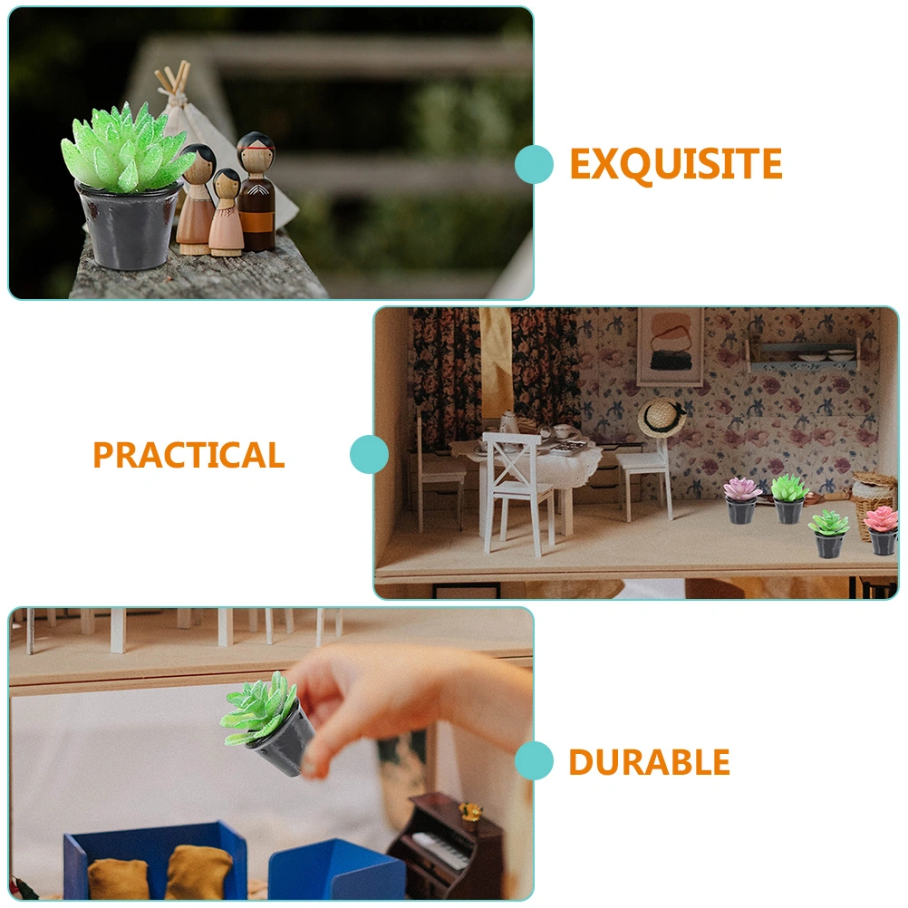 20Pcs Mini Succulent Plants Imitation Potted Plant Simulation Bonsai (Random Style)