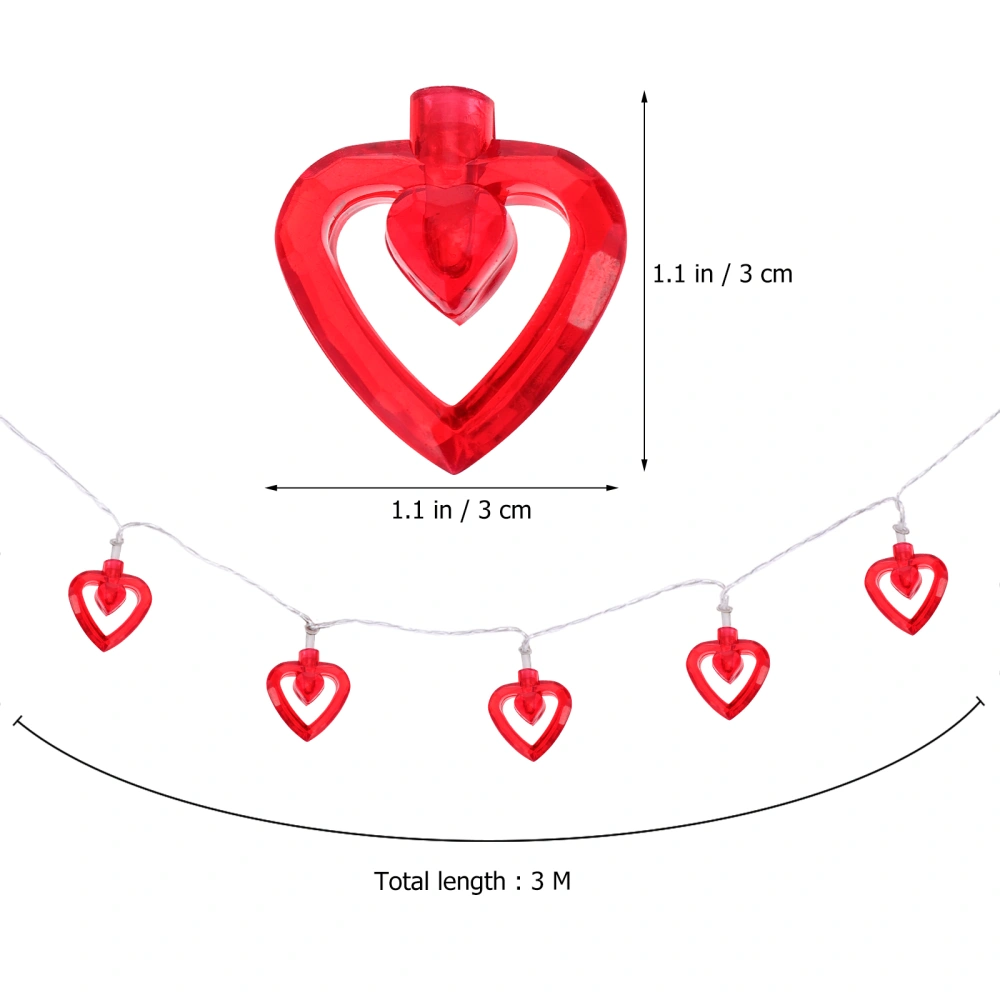 1 Set Valentine String Light Heart Shaped Lamps Valentine Lights Without Battery