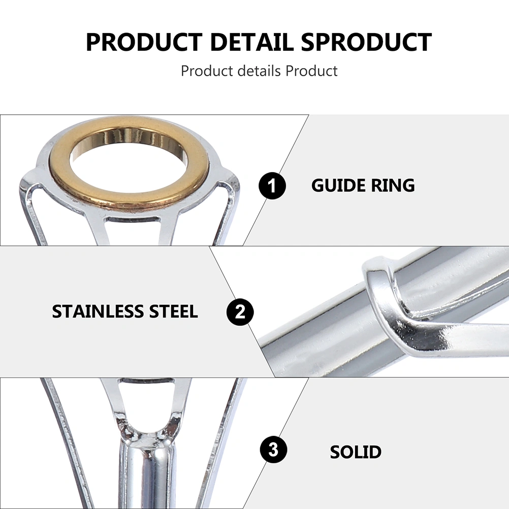 10Pcs Fishing Rod Guide Ring Stainless Steel Guide Rings Fishing Guide Holes