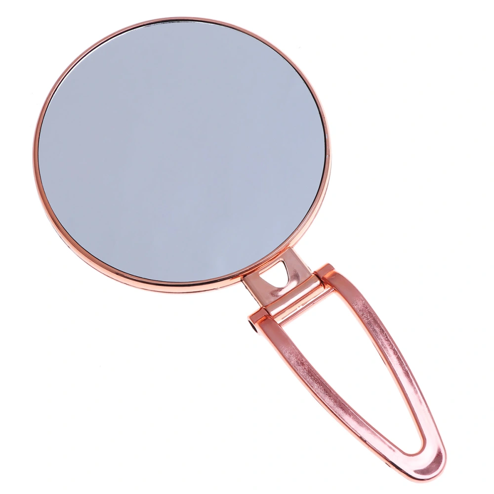 Double-sided Mirror Folding Makeup Mirror Portable Cosmetic Mirror (Golden. Round)