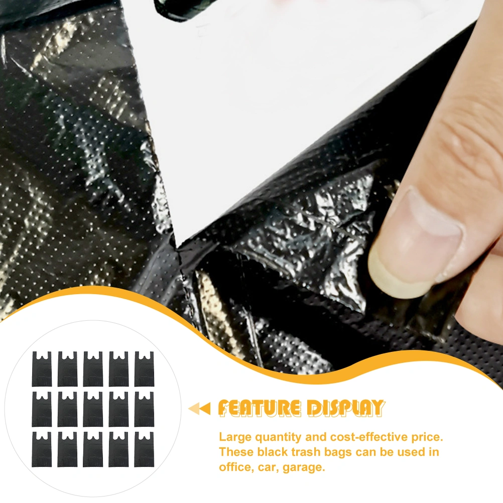 60pcs Handle Rubbish Bags Toilet Black Trash Liners Disposable Trash Bag