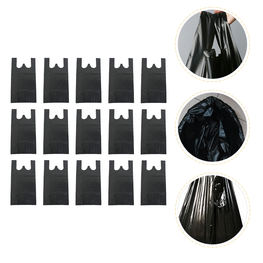 60pcs Handle Rubbish Bags Toilet Black Trash Liners Disposable Trash Bag