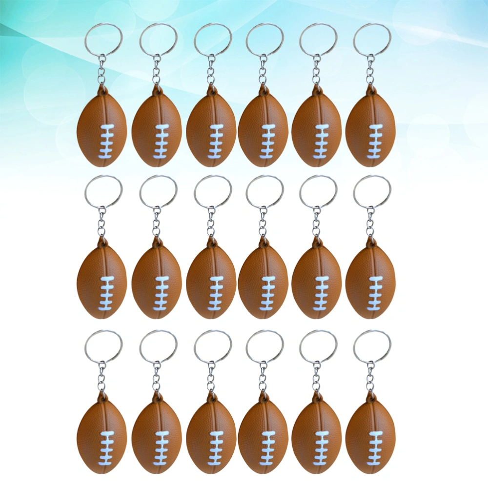 8 Pcs American Football Keychains Rugby PU Keyring Souvenirs Pendants Toys for Players Athletes Boys Teammates (Light Brown)
    