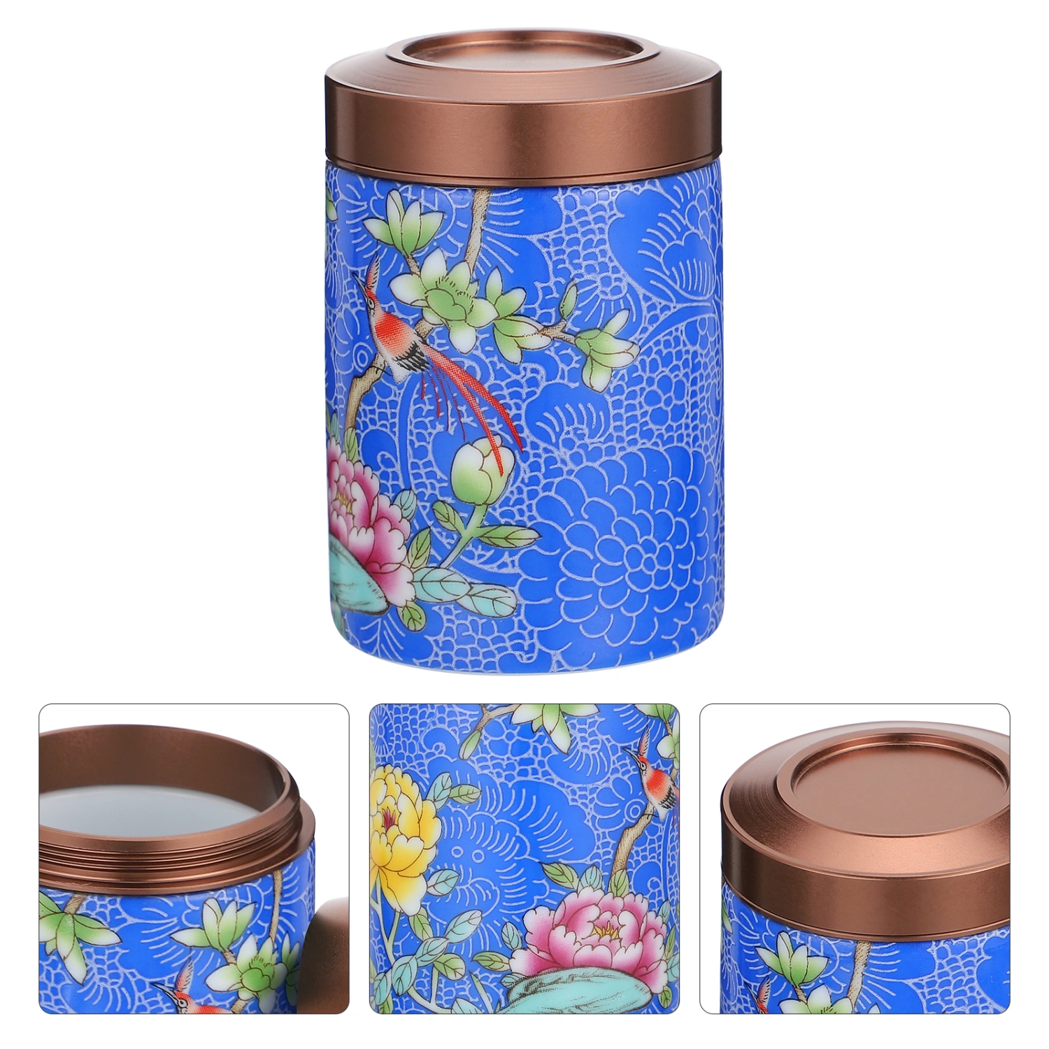 Painted Bulk Tea Container Ceramic Tea Caddy Scented Tea Packaging Canister