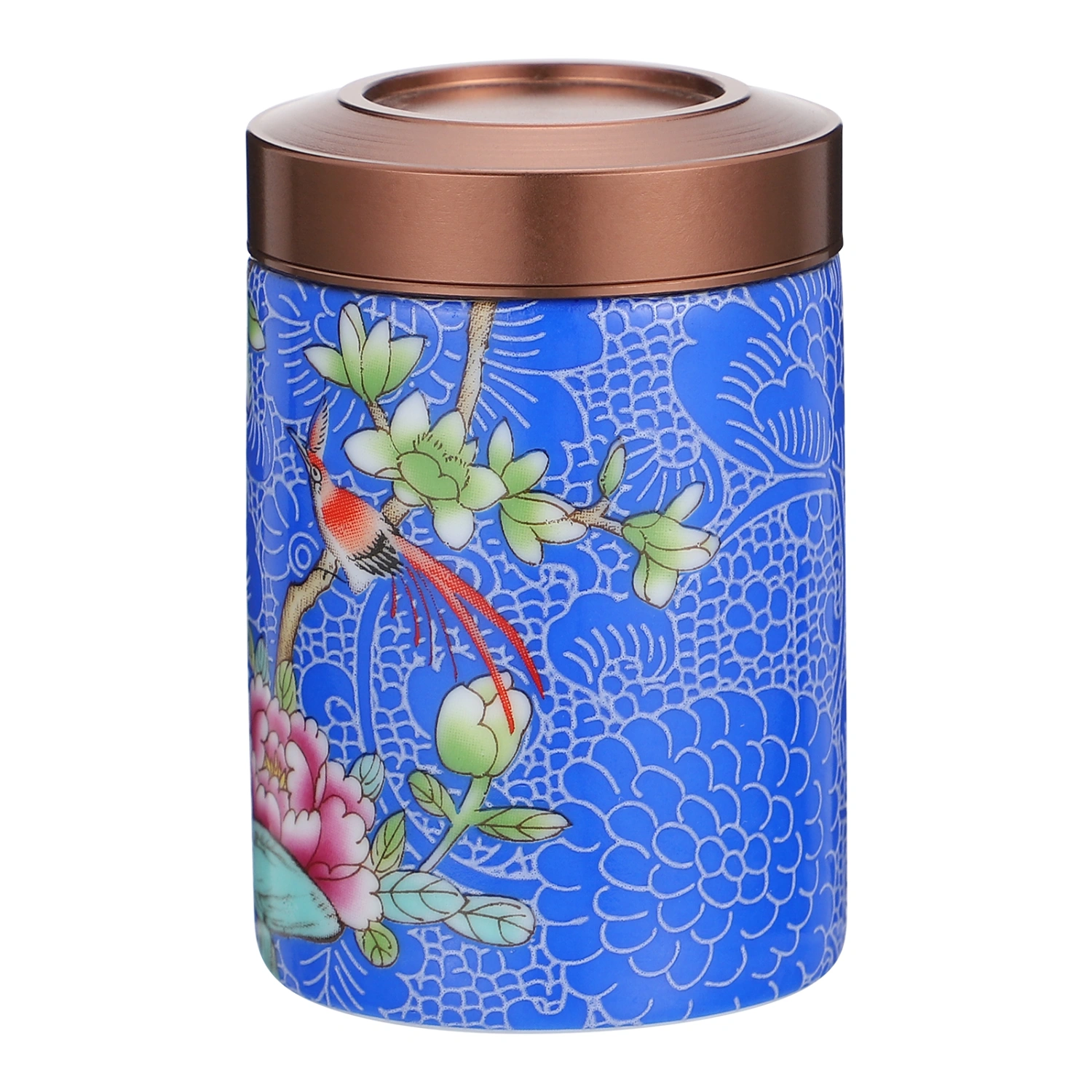 Painted Bulk Tea Container Ceramic Tea Caddy Scented Tea Packaging Canister