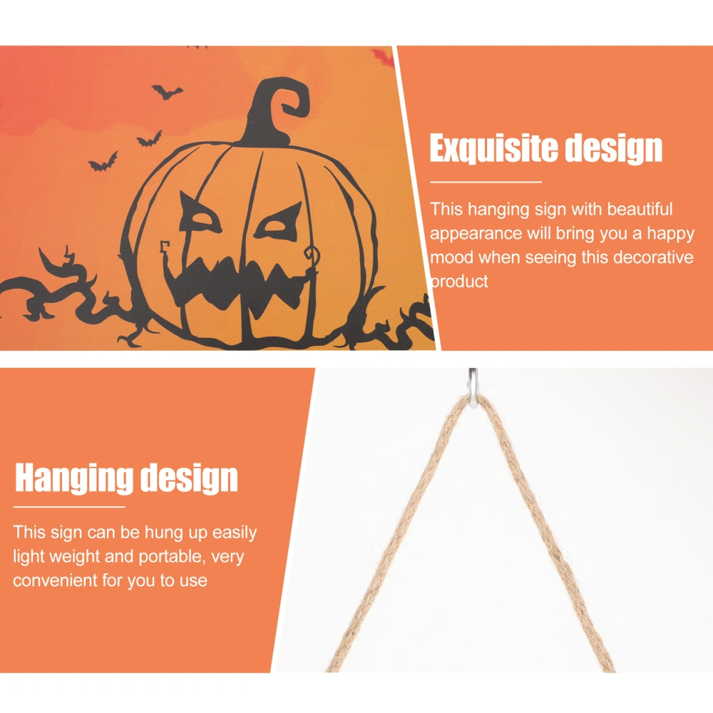 2Pcs Halloween Themed Hanging Sign Halloween Door Sign Home Decoration