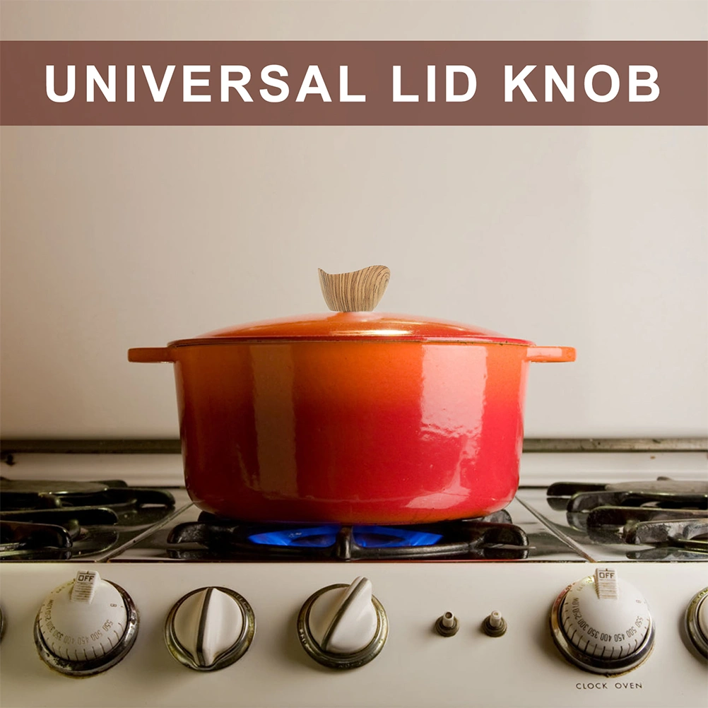 4pcs Pot Lid Knob Kitchen Cookware Heat Resistant Wood Pattern Knob Pot Lid Lifting Handle