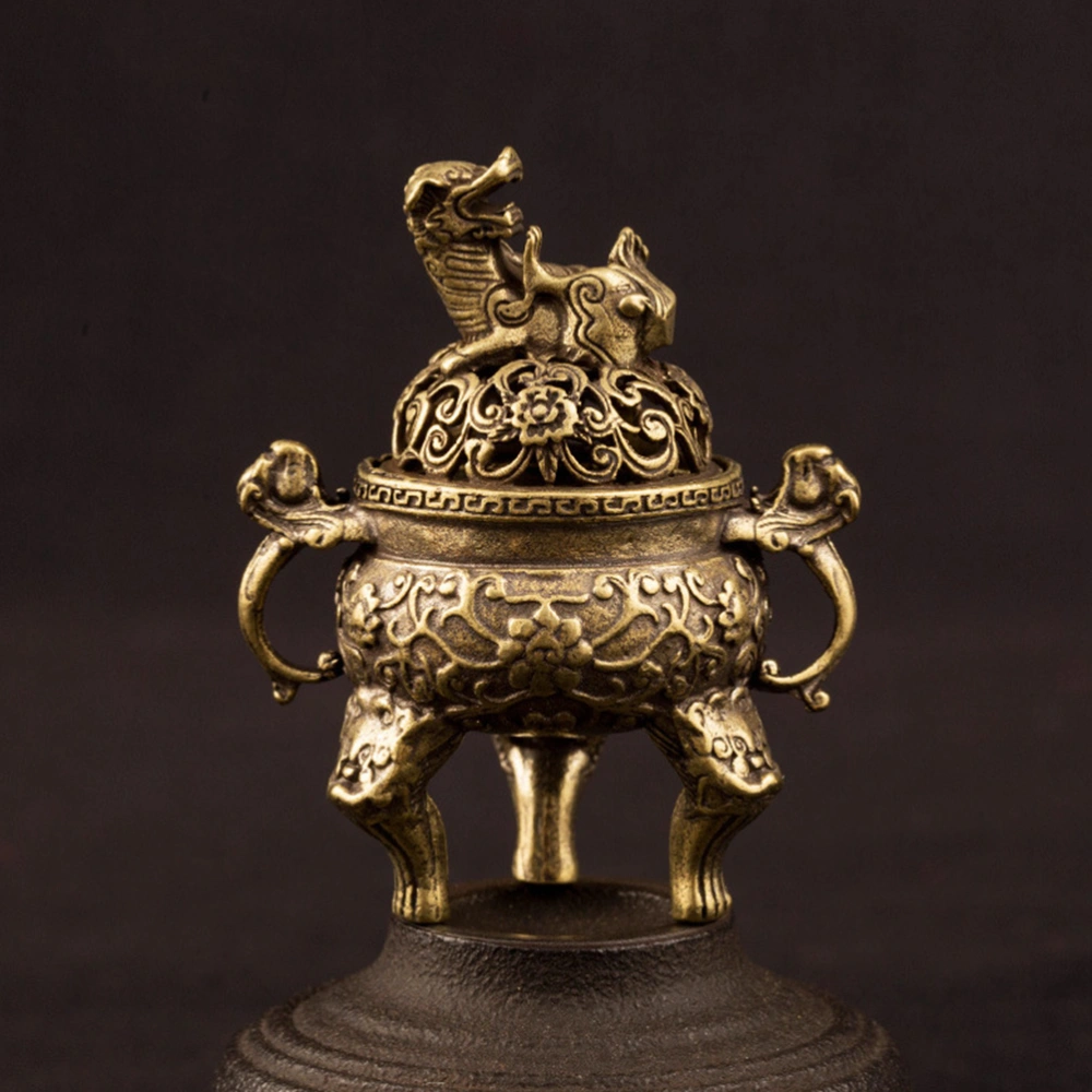 1pc Brass Incense Burner Adornment Antique Unique Pattern Censer Ornament