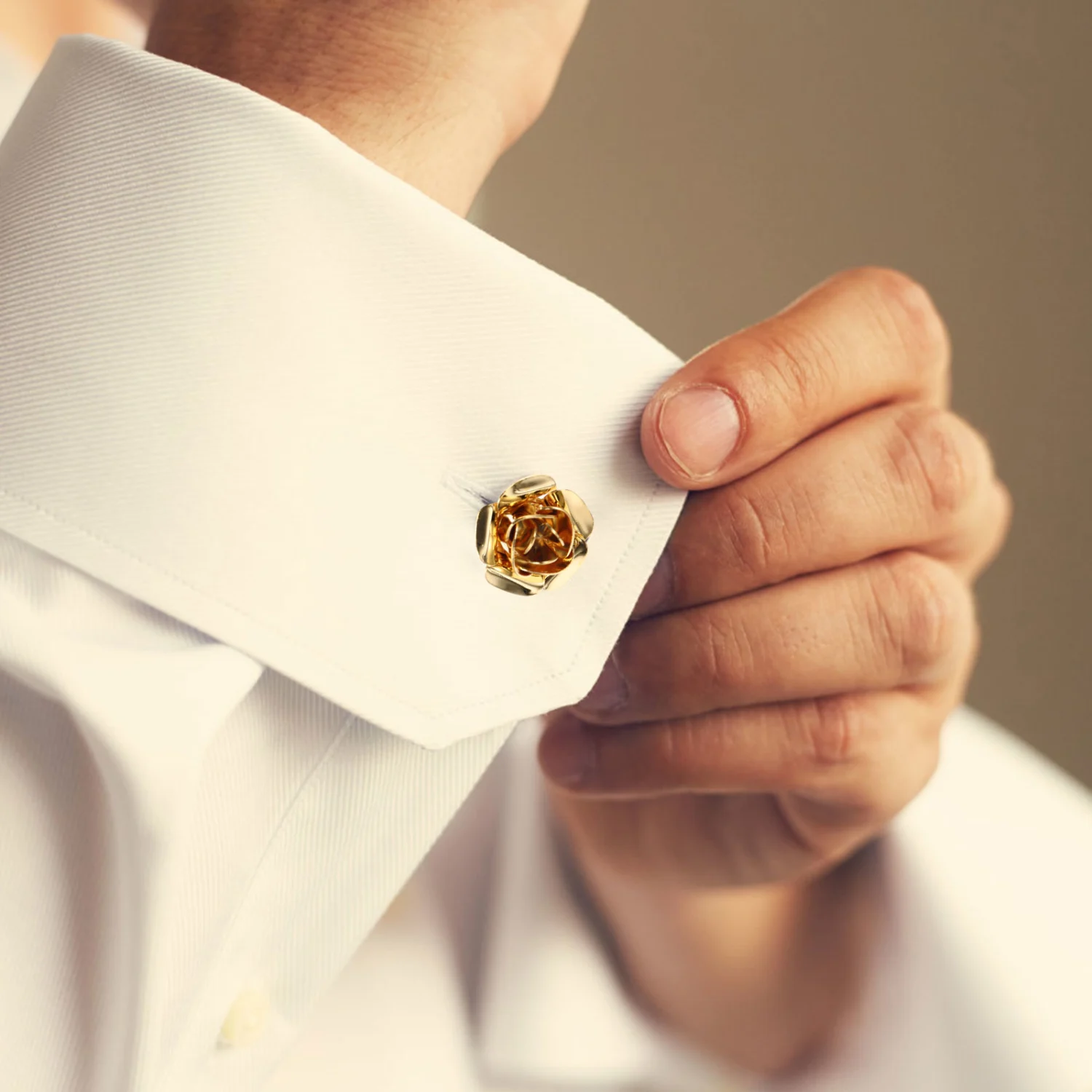 1 Pair of Rose Floral Cufflinks Men Cuff Link Tuxedo Shirt Cufflinks Shirt Accessories