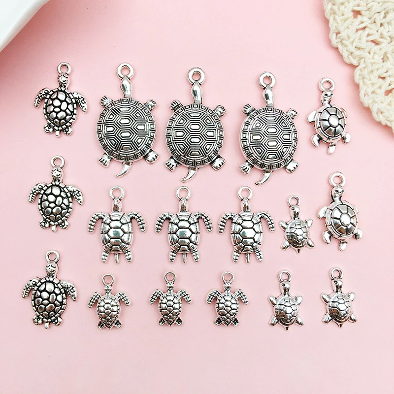 18pcs Turtle Pendants Lovely Keyring Pendants DIY Pendants Jewelry Making Accessories