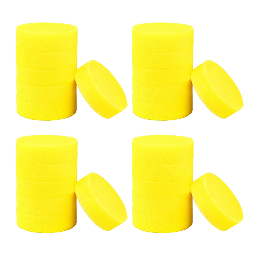 24Pcs Car Polishing Waxing Sponge Pads Circular Automobile Buffing Sponge Brushes Outdoor Vehicle Cleaning Tools