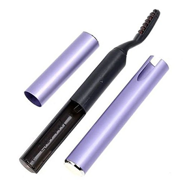 Electric Heated Eyelash Curler Pen for Makeup Cosmetic Perfect Big Eyes (Purple)
