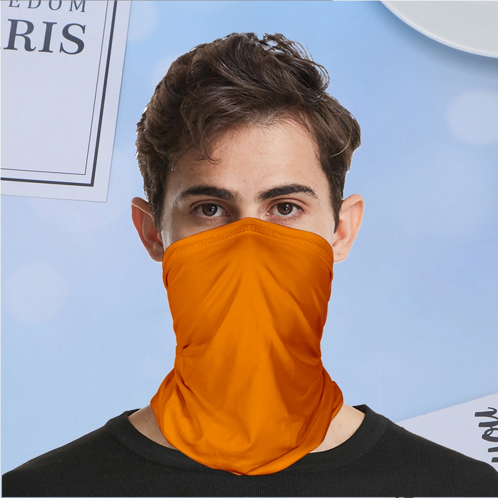 Solid Color Scarf Outdoor Headwear Elastic Sports Headband Bandana Face Cover for Climbing Hiking Cycling (Orange)