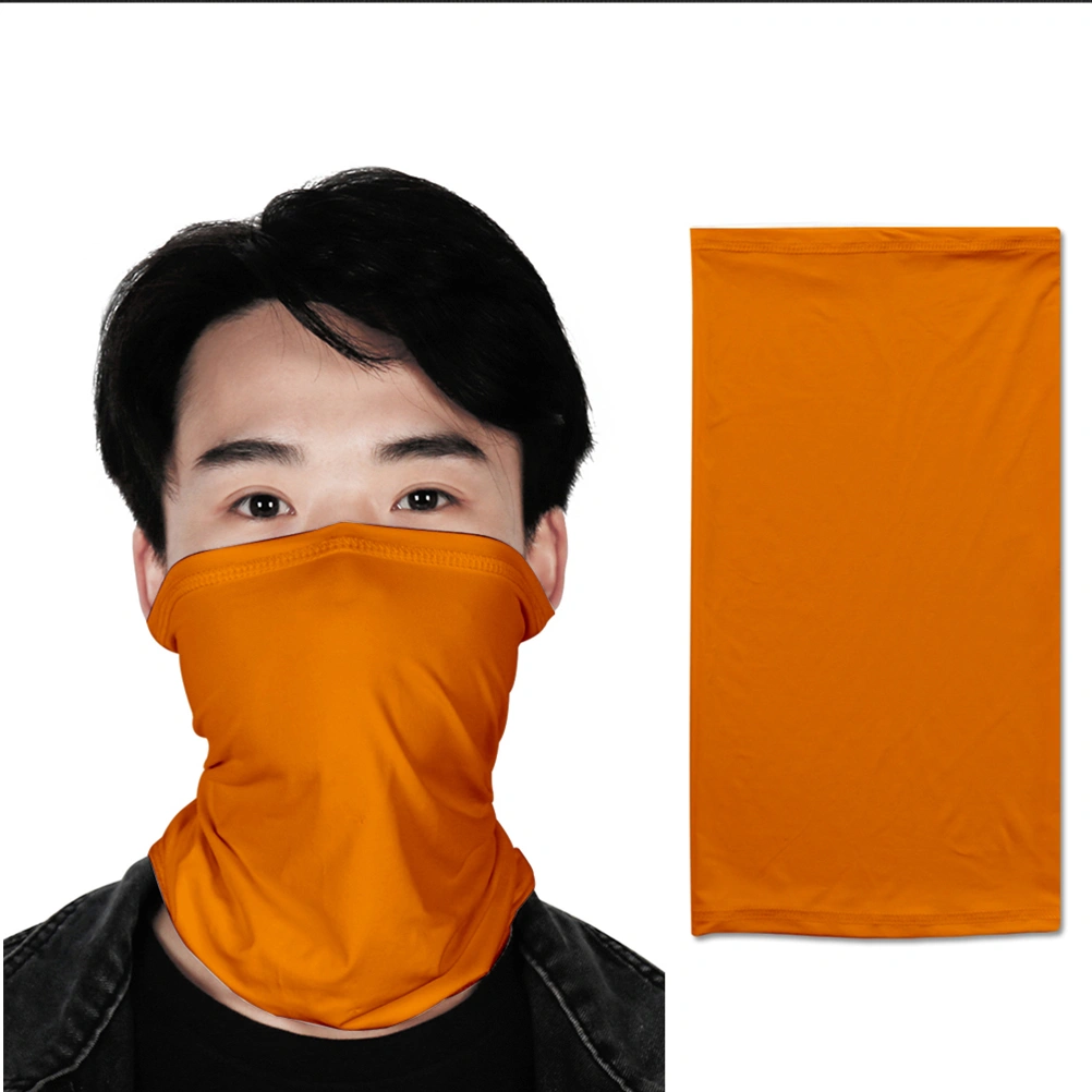 Solid Color Scarf Outdoor Headwear Elastic Sports Headband Bandana Face Cover for Climbing Hiking Cycling (Orange)