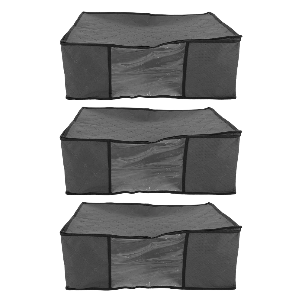 3pcs Foldable Quilt Storage Pouches Non-woven Fabric Storage Bag for Quilt Organizer