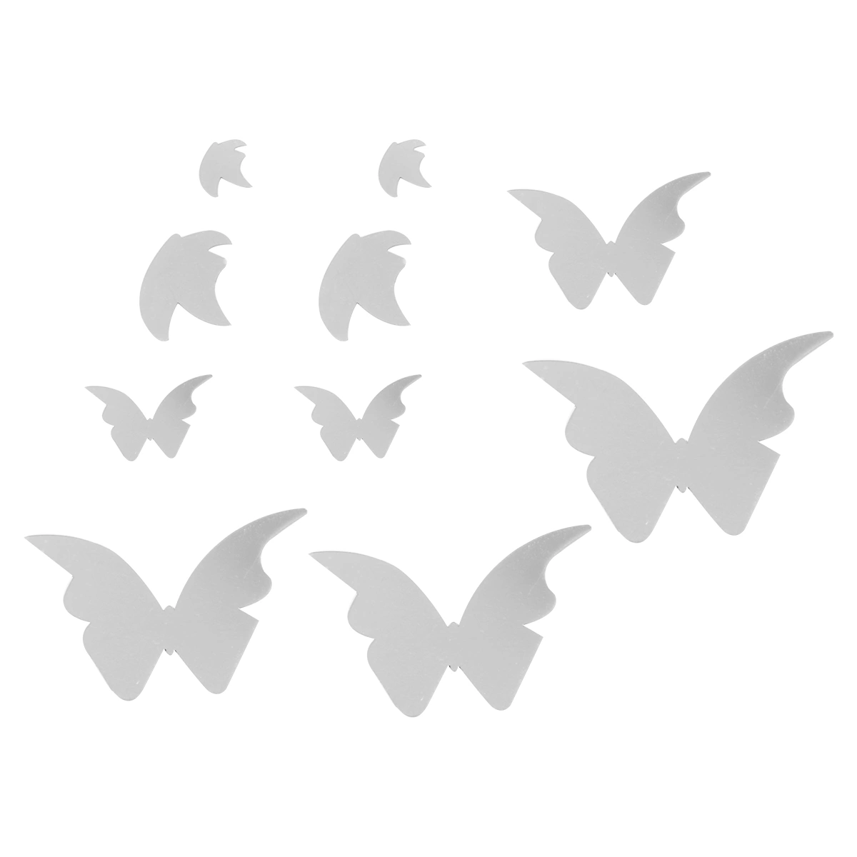 1 Set Decorative 3D Wall Sticker Mirror Stickers Self Adhesive Wall Decals 3d Shape Wall Decals (Silver)