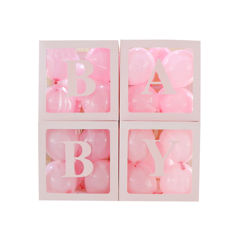 1 Set/4PCS Transparent Balloon Box Party Decorative Balloons Case Stylish Balloons Accessories for Wedding (BABY)