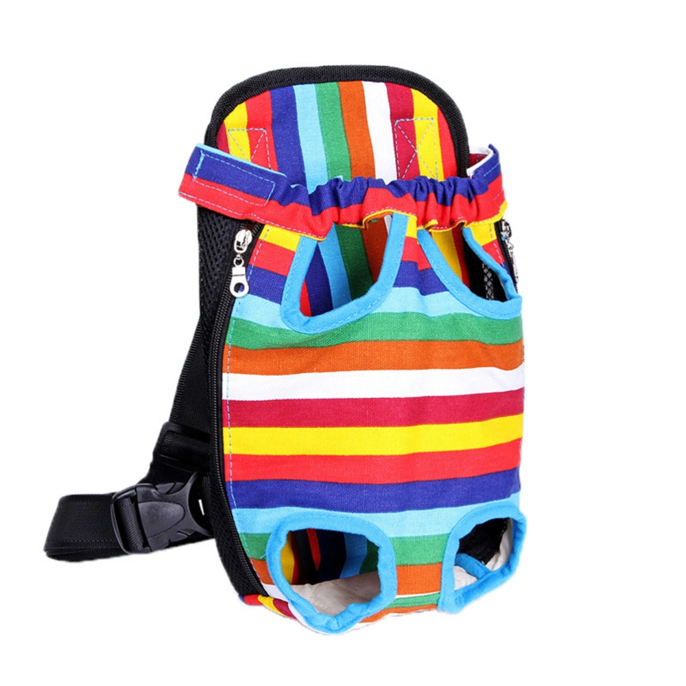 Pet Dog Backpack Puppy Pouch Carrier Cat Front Bag or Back Pack with Legs Out Size L (Colorful)