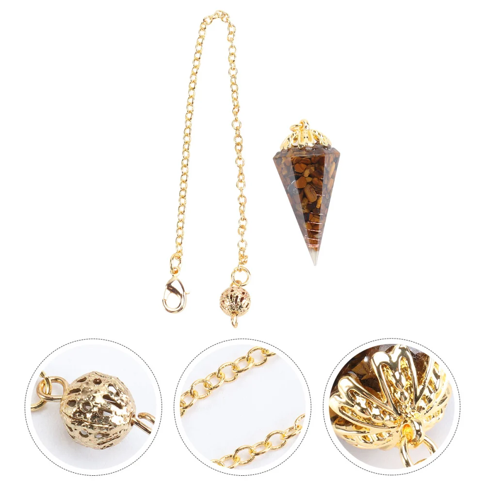 1Pc Gold-plated Natural Crystal Pendants Polygon Pyramid Pendants Accessories