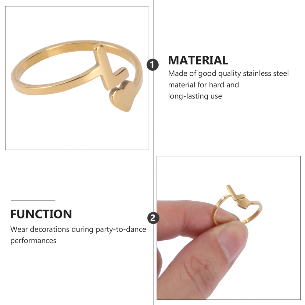 1PC English Initials Ring Simple Stainless Steel Ring Retro Girl Jewelry(Golden)