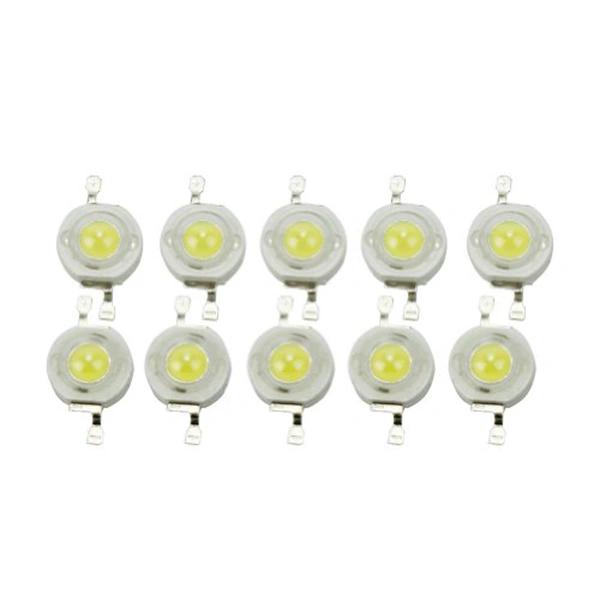 10pcs High Power LED 45mil Chip 3W 6000-6500K Lamp Beads for Floodlight Spotlight (Cool White)