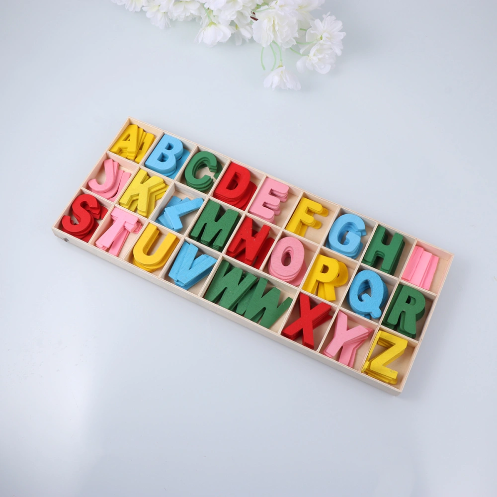 1 Set Wooden Craft Letters Toy Portable Wooden Alphabet Educational Playthings Learning Toy for Home Kindergarten (NO.9)