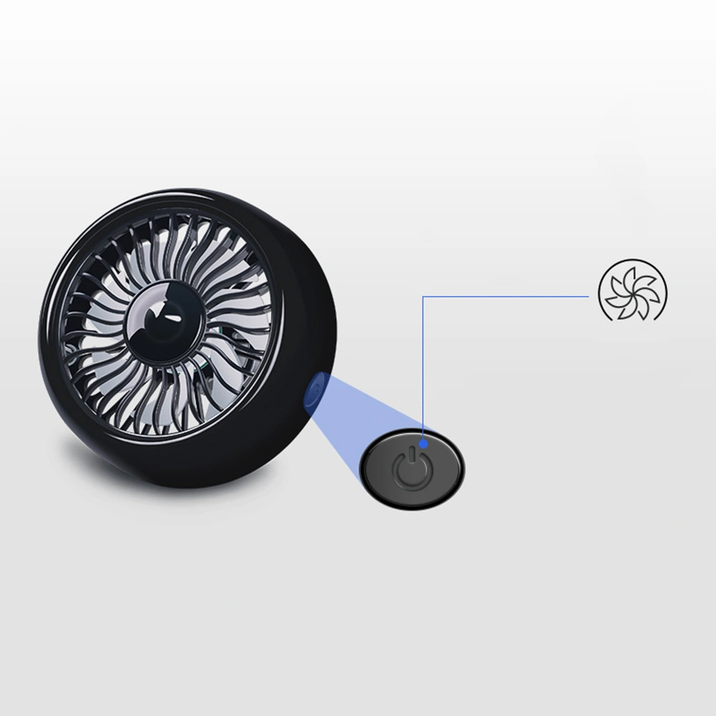 Car Electric Fan 12v Large Truck 24v Automotive Powerful Refrigeration In-Car Air Conditioning Cooling Air Outlet Small Fan (Classic Black Charging Cable)