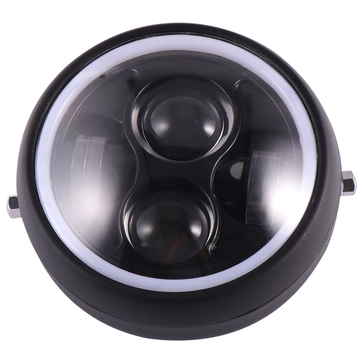 Modified Motorcycle LED Headlight Head Lamp Retro Headlight Aperture Headlight (Black)