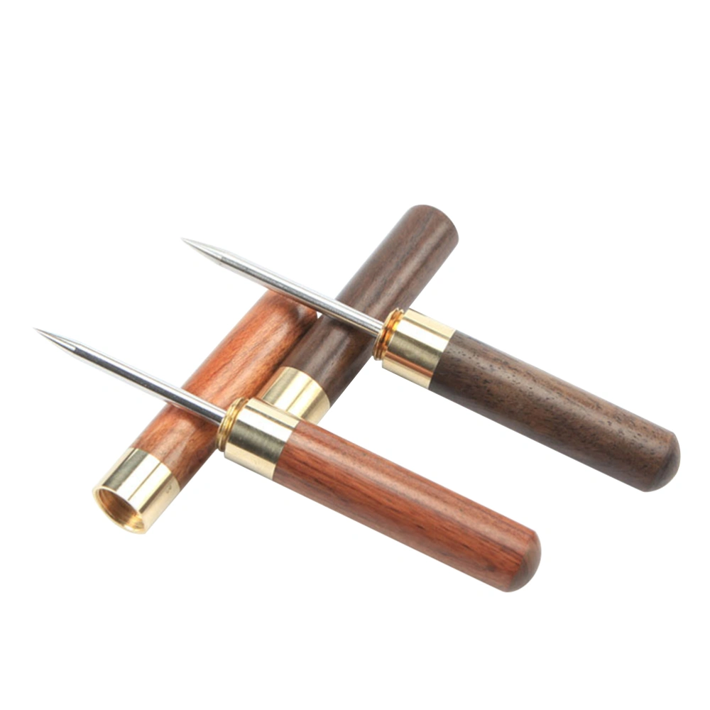 2pcs Stainless Steel Tea Needle Tea Tool with Wooden Handle for Breaking Prying Tea Cake Brick (Rosewood and Ebony)