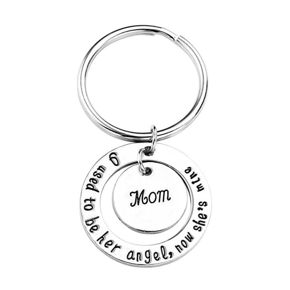 Mom Letters Hollow Out Keychain Round Circle Pendant Key Ring Mother's Day Gift