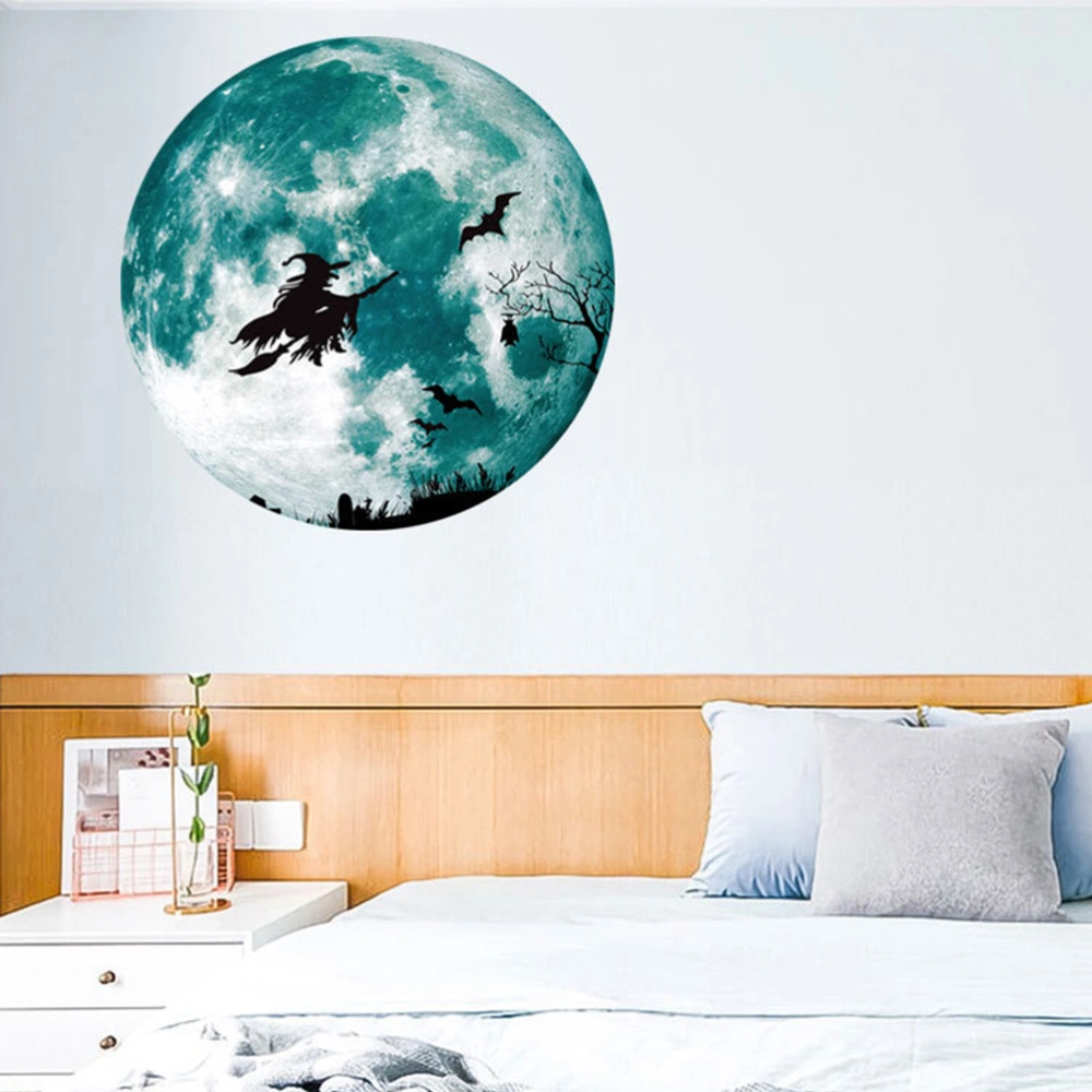 1Pc Halloween Style Wall Stickers Witch Bat Pattern Wall Decals for Home