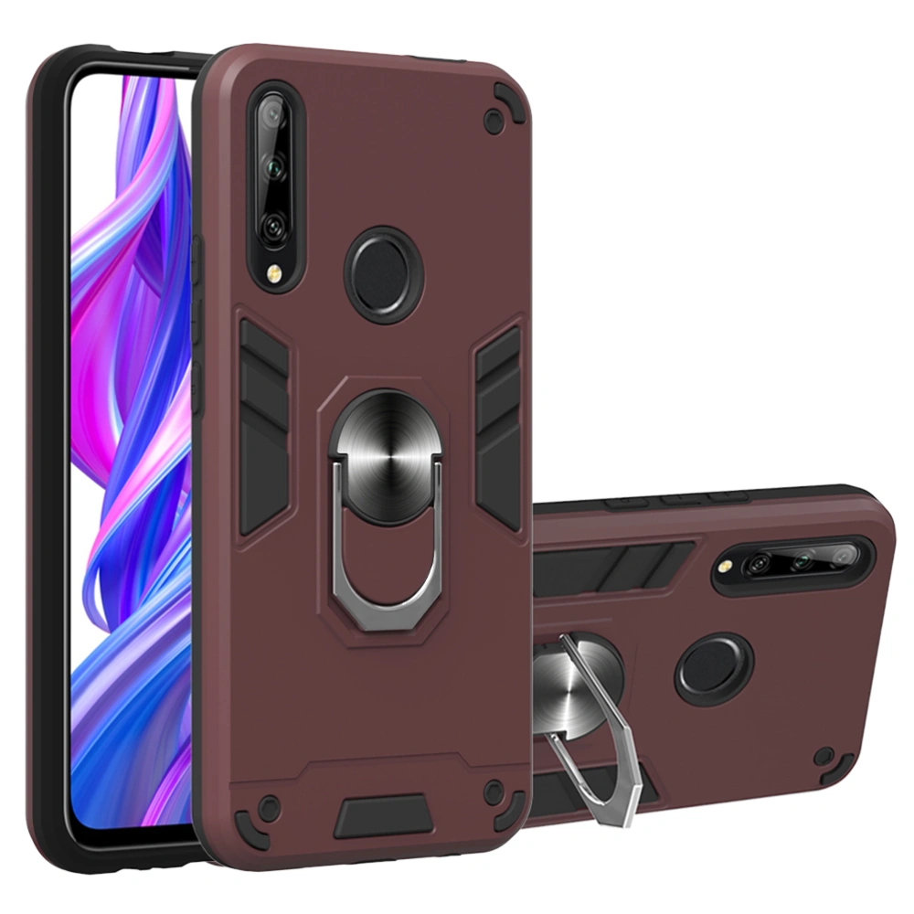 Chariot Style Phone Case Rotating Ring Holder Protective Phone Shell Phone Cover Compatible for Huawei Honor 9X (Claret)