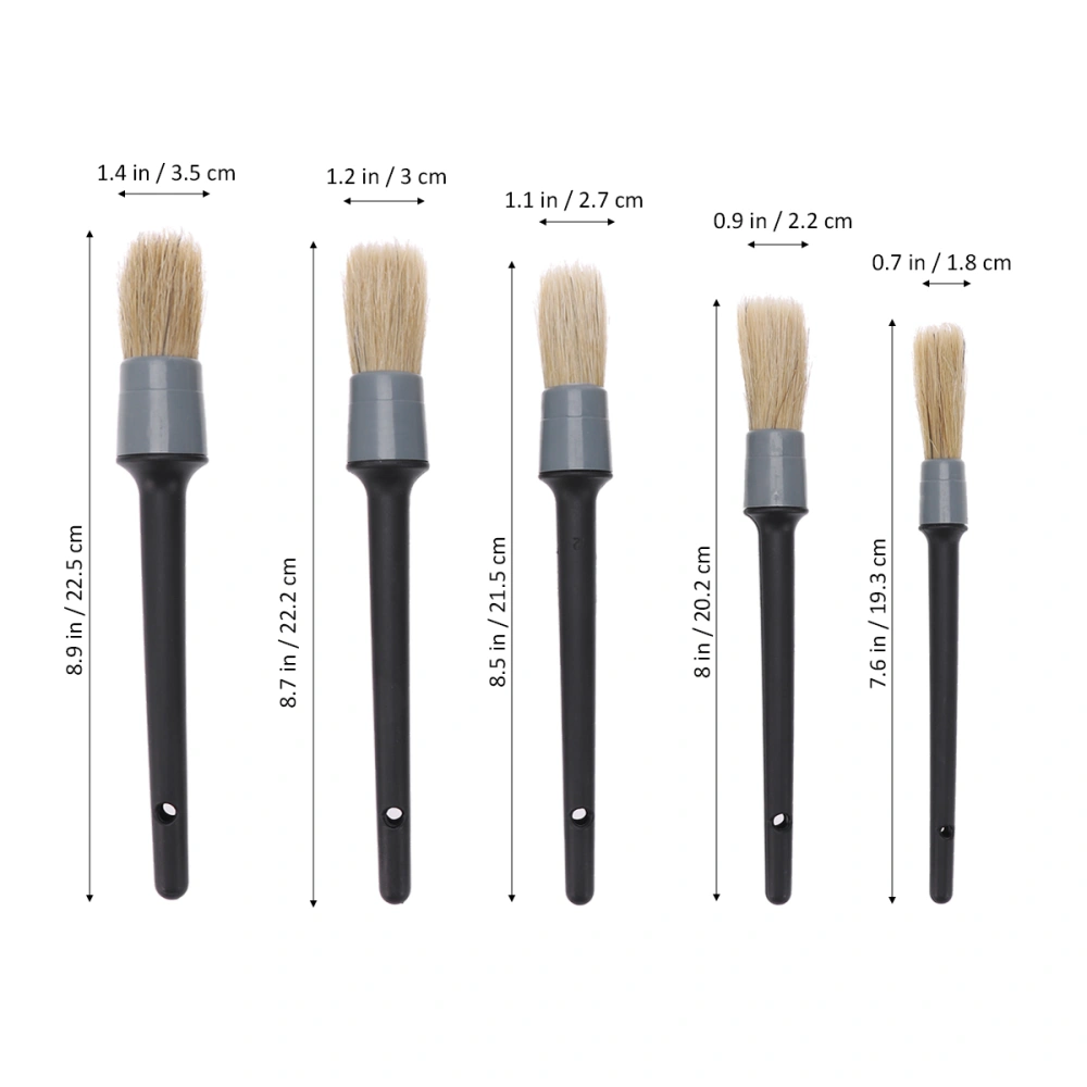 5PCS Round Head Small Brush Industrial Brush Paint Brush Car Clean Use Brush