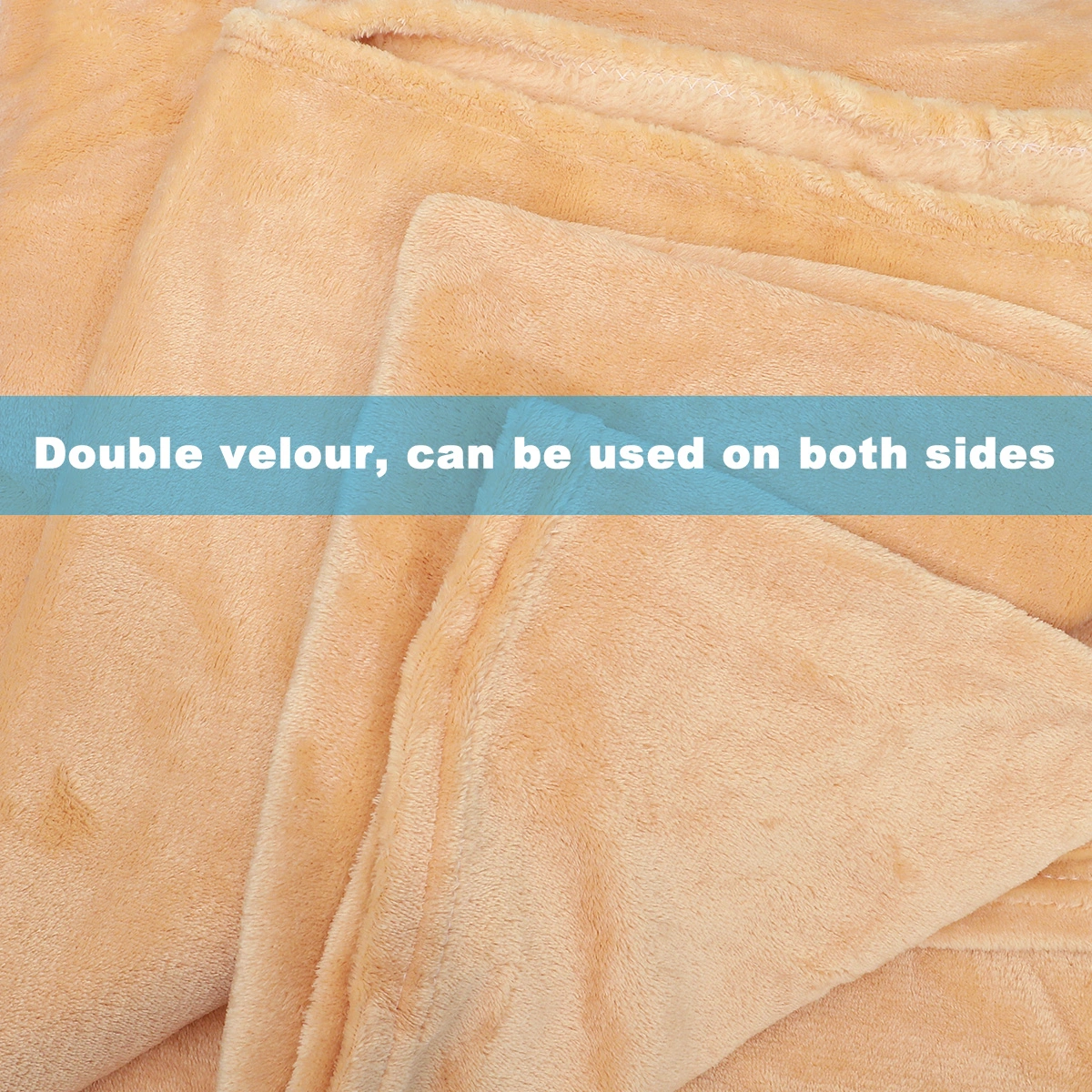 1 Pc 100x120cm Solid Color Flannel Blanket Coral Fleece Sleeping Blanket Warm Blanket for Home Bedroom (Khaki)