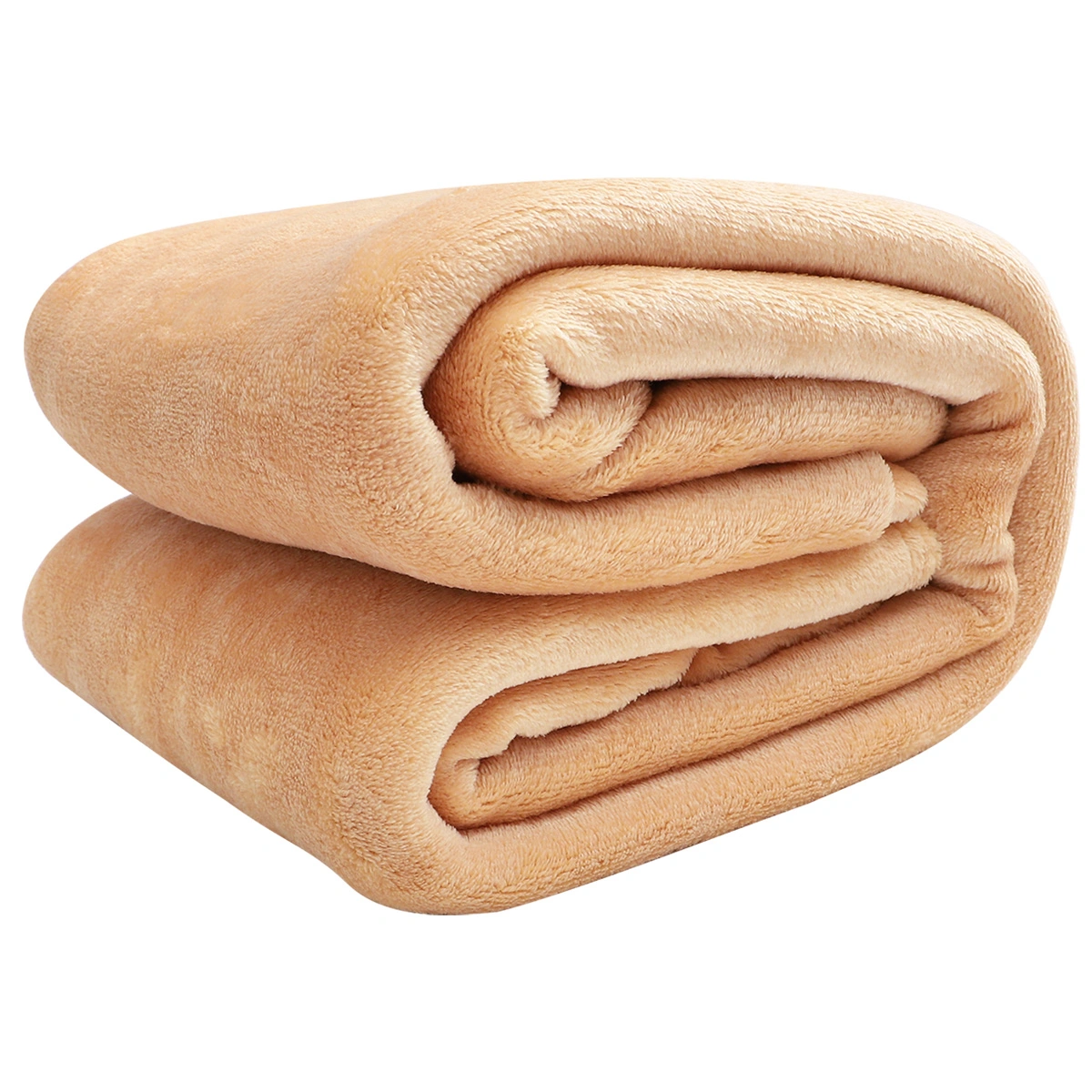 1 Pc 100x120cm Solid Color Flannel Blanket Coral Fleece Sleeping Blanket Warm Blanket for Home Bedroom (Khaki)