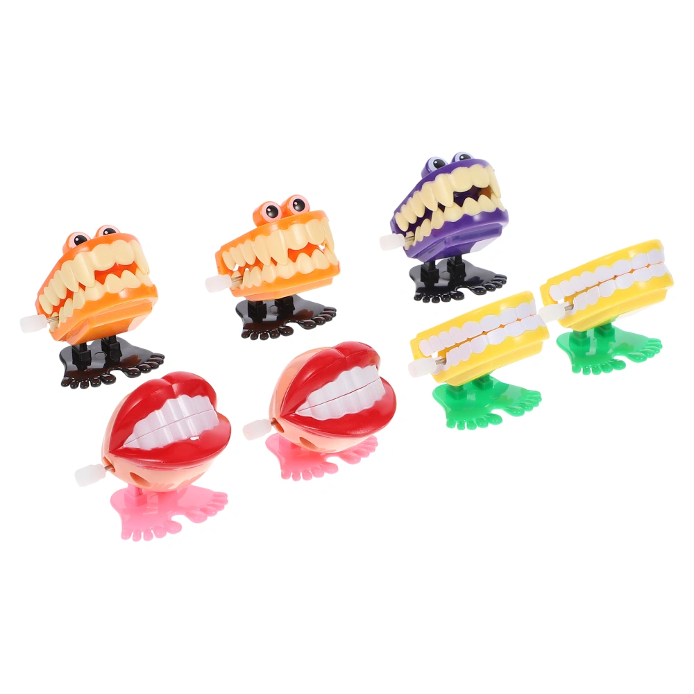 7pcs Wind Up Toys Chattering Teeth Toys Walking Teeth Toys Clockwork Toys