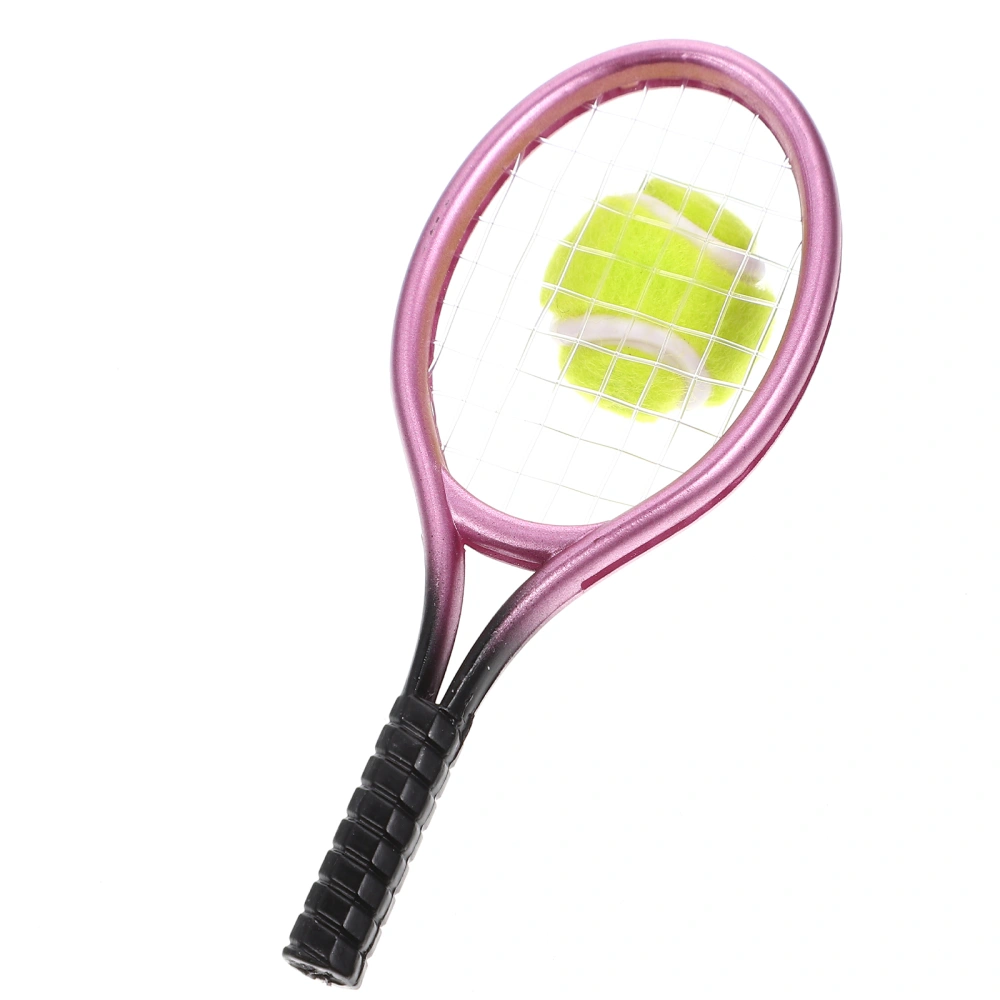 1 Set Mini House Tennis Racket and Tennis Model Mini Ornament Photo Prop