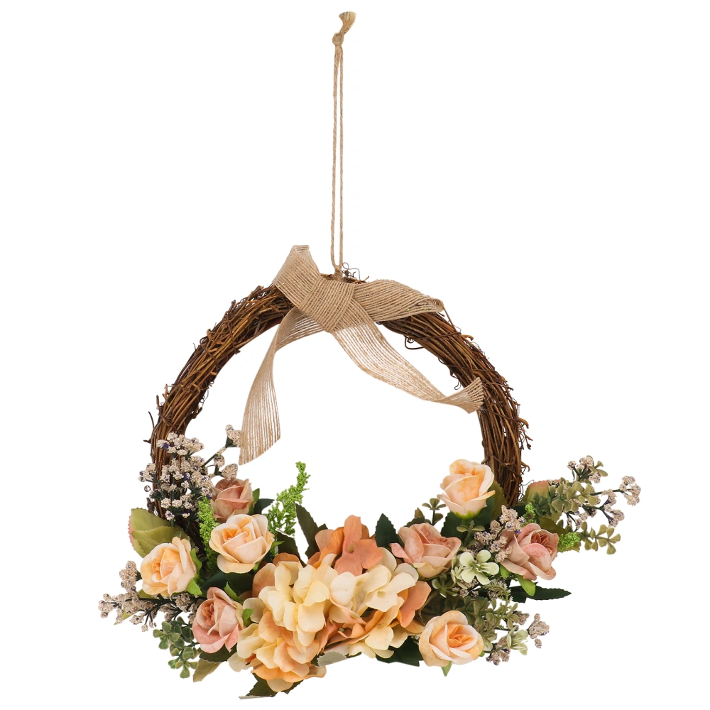 1Pc Emulation Wreath Decor Fall Theme Door Wall Hanging Garland Decoration