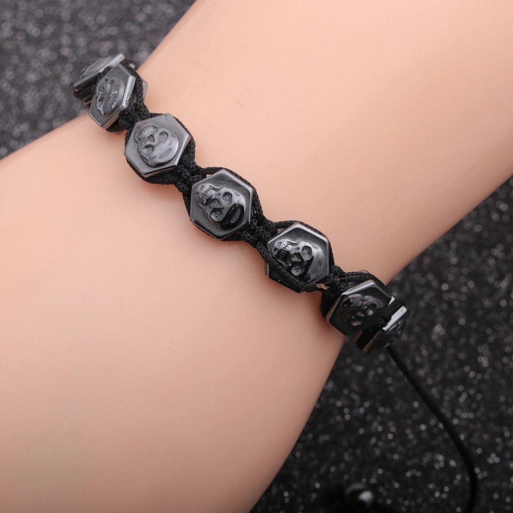 2PCS Fashion Black Cholelith Jewelry Simple Adjustable Hand Chain (2 Styles)