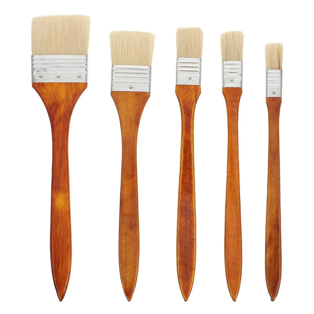 5Pcs Painting Brush Wood Handle Art Painting Brush Useful Art Painting Tool