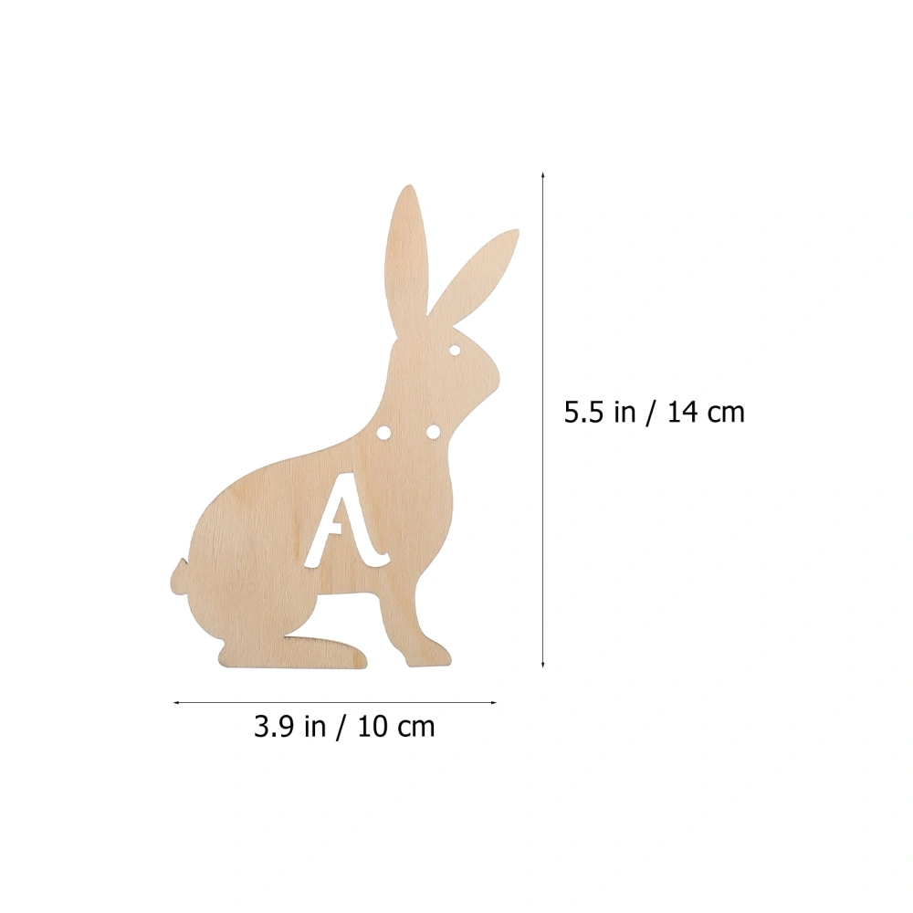 1Pc Easter Wooden Pendant Bunny Shaped Wooden Banner Festival Pendant Decor