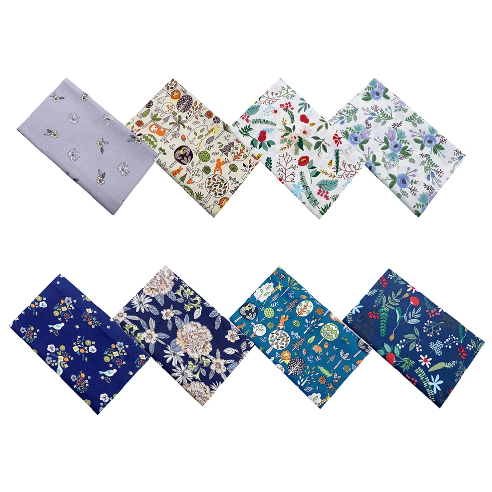 8pcs Hawaii Style Handmade DIY Patchwork Cotton Cloth Printed Cotton Fabric